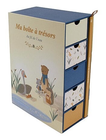 Coffret - domiva - au fil de l'eau - boîte à trésors + journal de naissance