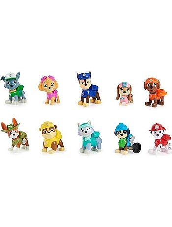 Coffret 10 figurines pat' patrouille - édition 10ème anniversaire - spin master - dès 3 ans