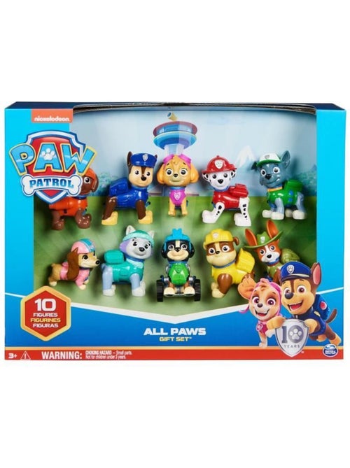 Coffret 10 figurines pat' patrouille - édition 10ème anniversaire - spin master - dès 3 ans - Kiabi