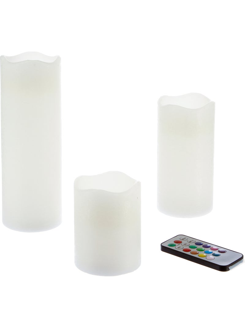 Coffret 3 bougies LED Beige - Kiabi