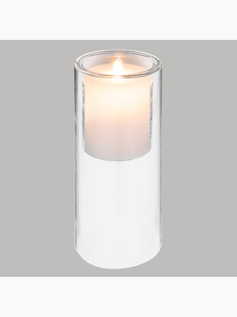 Coffret 3 bougies LED double paroi verre SENA Transparent - Kiabi