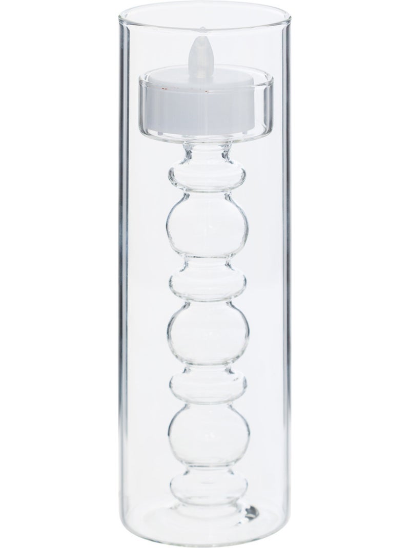 Coffret 3 bougies LED en support verre à bulles LENA Transparent - Kiabi