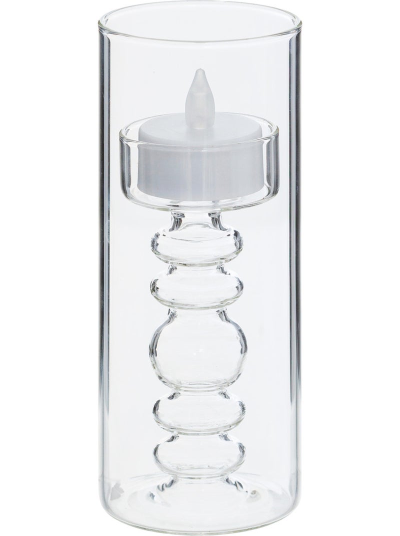 Coffret 3 bougies LED en support verre à bulles LENA Transparent - Kiabi