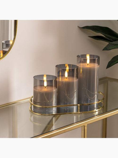 Coffret 3 bougies LED pot en verre SENA - Kiabi