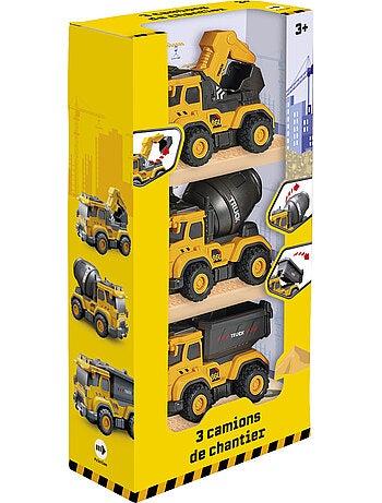 Coffret 3 camions de chantier à friction