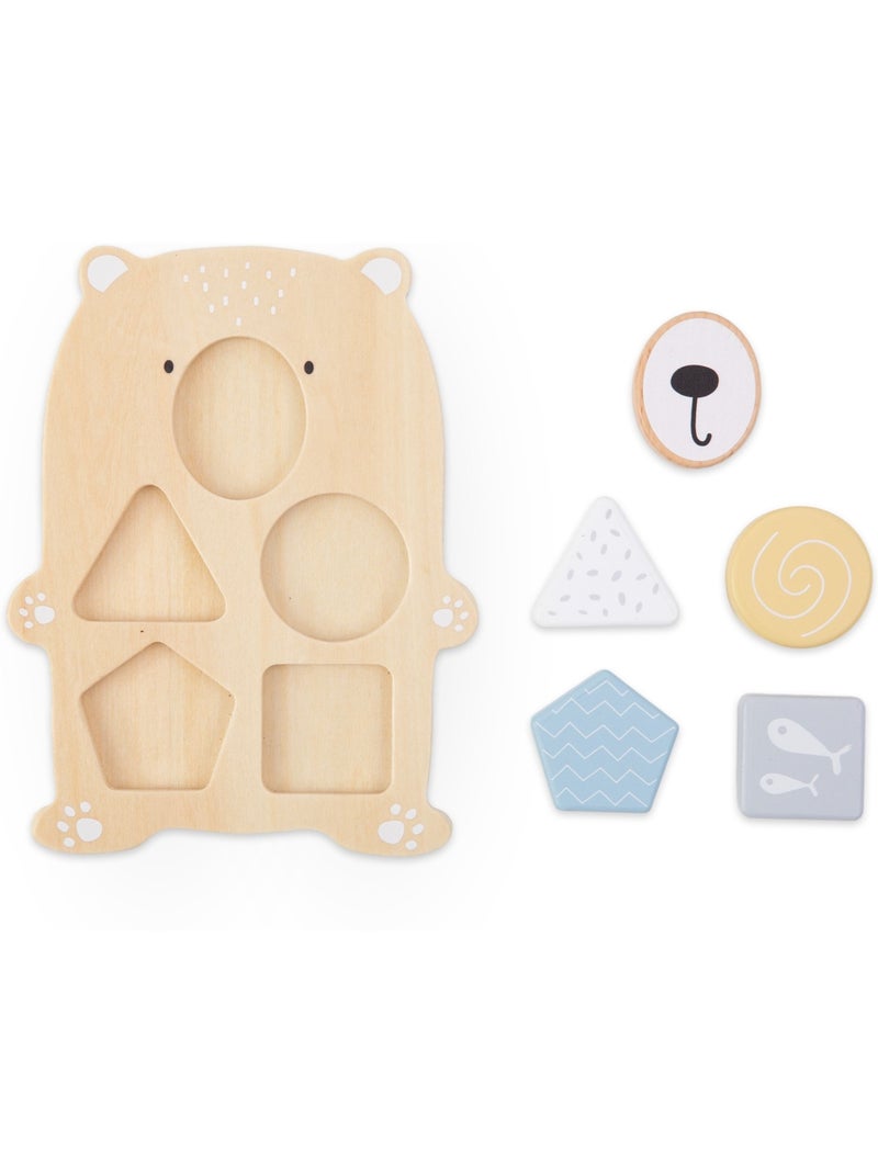 Coffret 3 jouets bois enfant boucle motrice pyramide trieur ourson mamabrum N/A - Kiabi