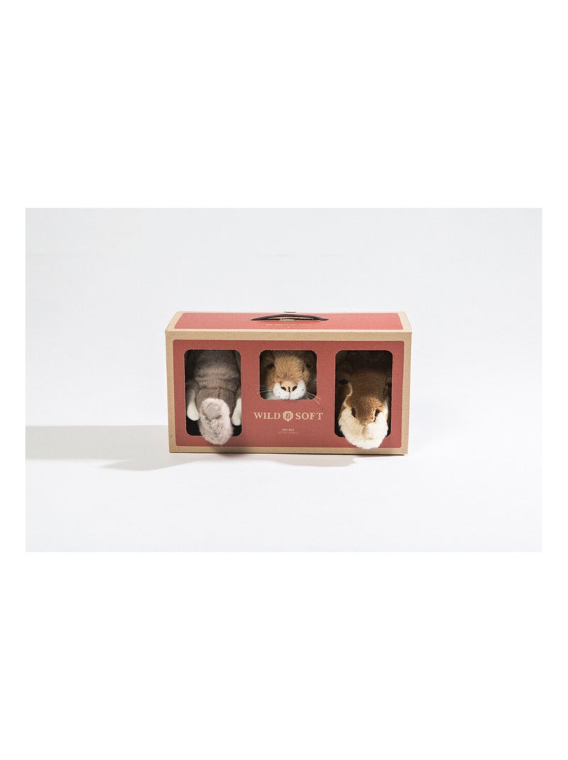 Coffret 3 Mini Peluches trophée Safari Lion, Elephant et Girafe Multicolore - Kiabi