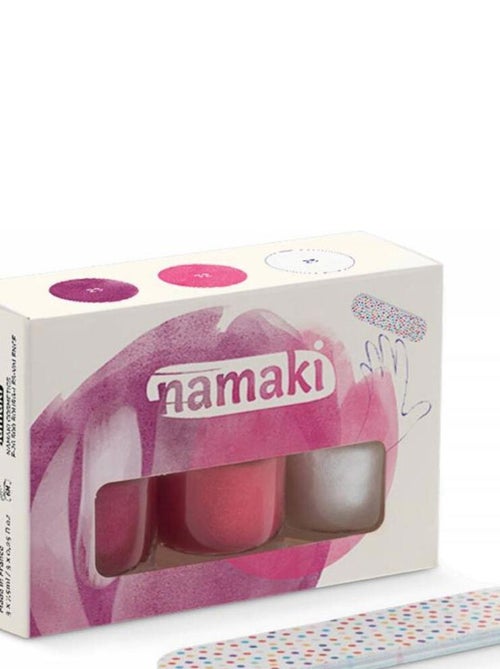 Coffret 3 vernis Sorbet Fruité Framboise - Fuchsia - Blanc nacré - Kiabi