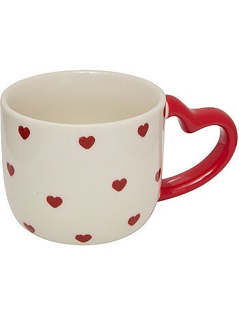 Coffret 4 mugs sur rack motif à coeurs VALENTINE
