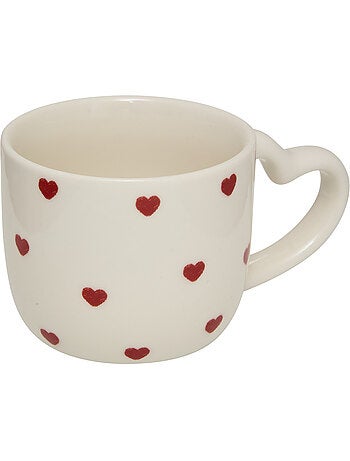 Coffret 4 mugs sur rack motif à coeurs VALENTINE