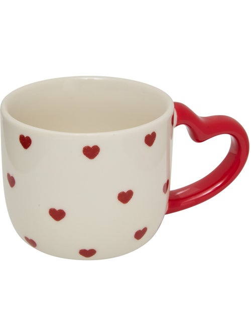 Coffret 4 mugs sur rack motif à coeurs VALENTINE - Kiabi