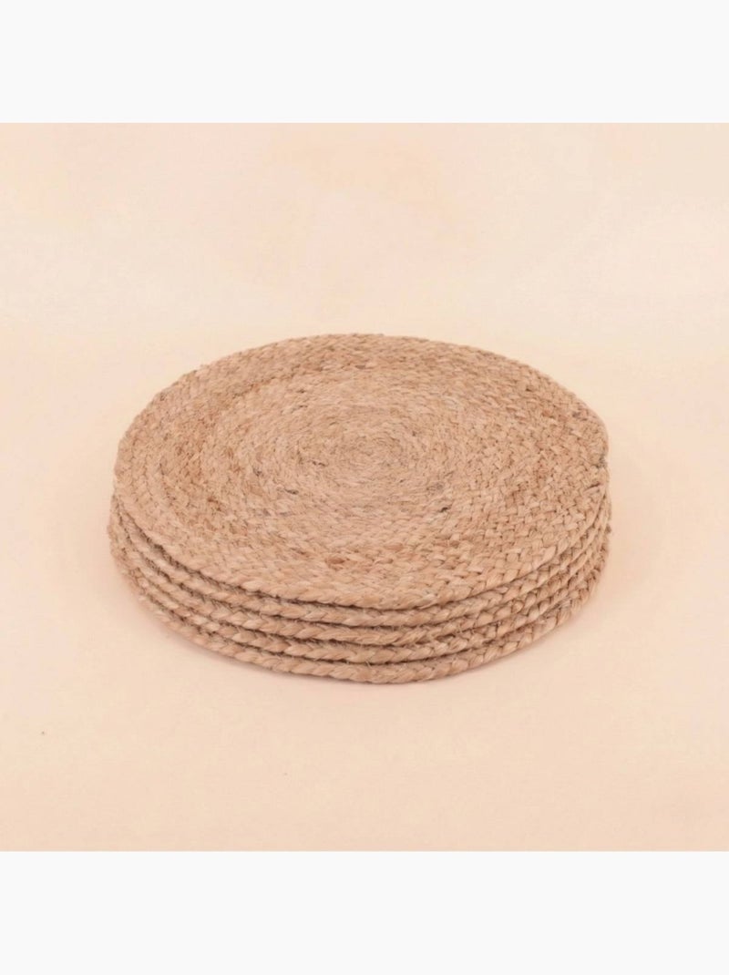 Coffret 4 sets de table, 4 ronds serviette, 4 dessous de verre Beige - Kiabi
