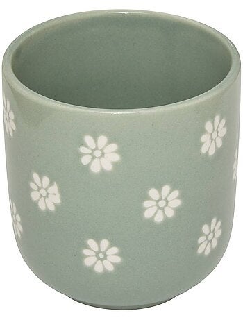 Coffret 4 tasses à café motif fleuri margot