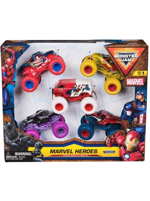 Coffret 5 véhicules monster truck die-cast 1:64 marvel - monster jam - spin master - Kiabi Coffret 5 véhicules monster truck die-cast 1:64 marvel - monster jam - spin master - Kiabi