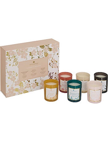 Coffret 6 bougies parfumées pot en verre MAEL