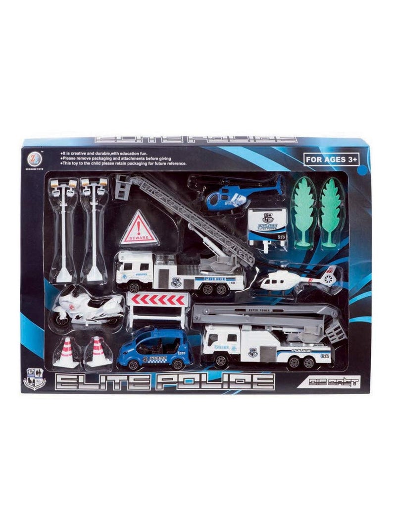 Coffret 6 Véhicules Police - Wdk Partner Multicolore - Kiabi