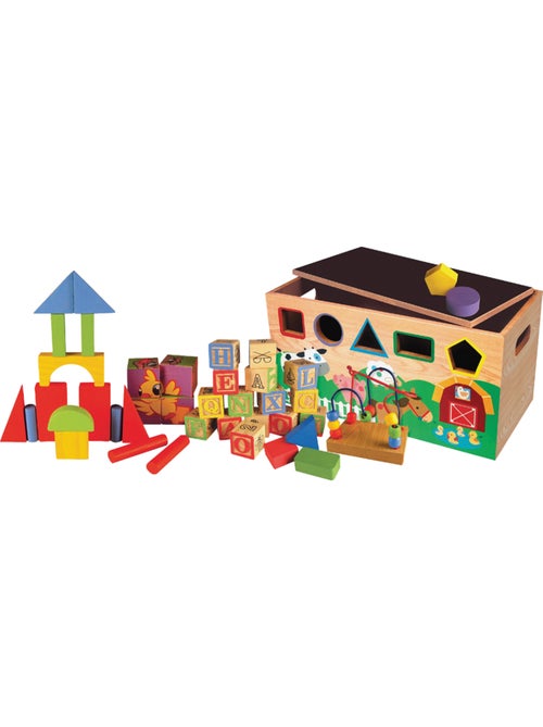 Coffret 7 en 1 jouets en bois - Kiabi