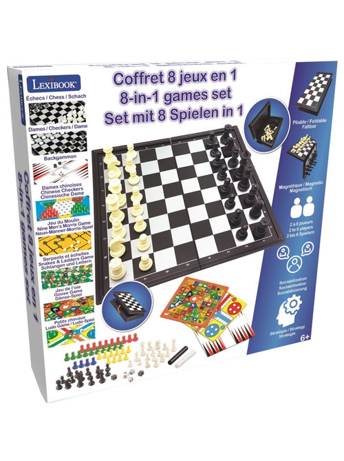 Coffret 8 Jeux de société avec pions magnétiques - Kiabi