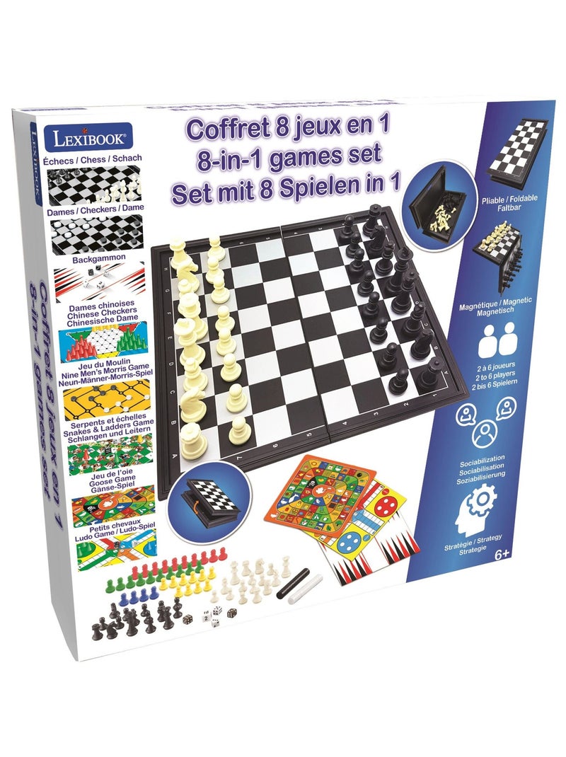 Coffret 8 Jeux de société avec pions magnétiques Noir - Kiabi