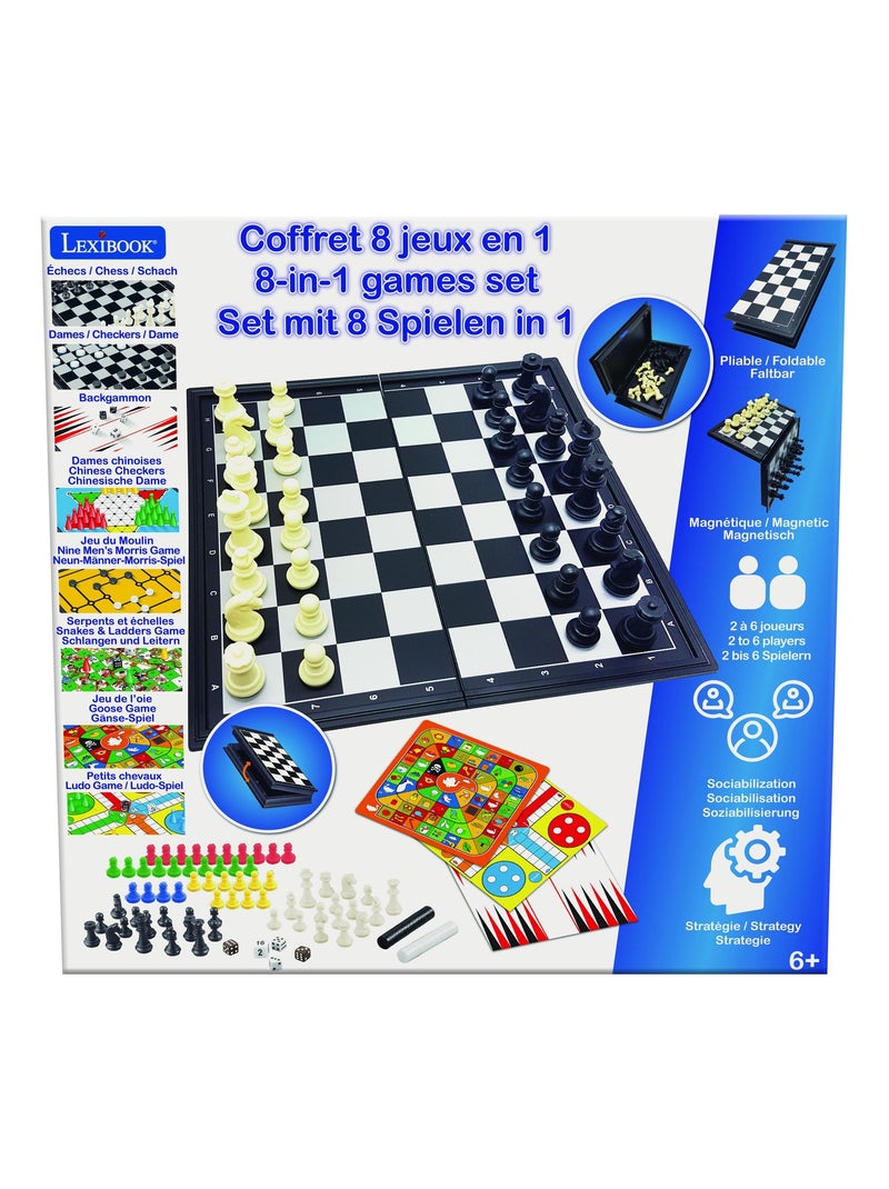 Coffret 8 Jeux de société avec pions magnétiques Noir - Kiabi
