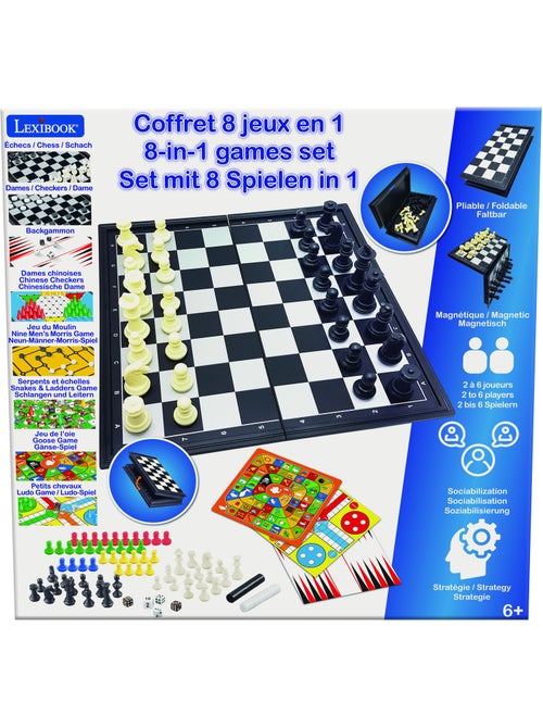 Coffret 8 jeux de société avec pions magnétiques - Kiabi Coffret 8 jeux de société avec pions magnétiques - Kiabi