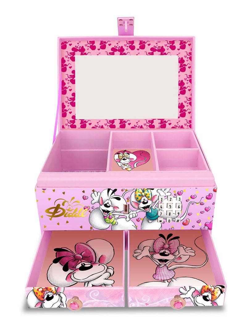 Coffret à bijoux digicode Diddl Rose - Kiabi