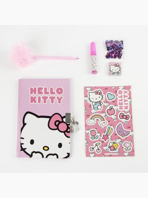 Coffret agenda - Hello Kitty - Stylo fuzzy, autocollants et papeterie - Kiabi
