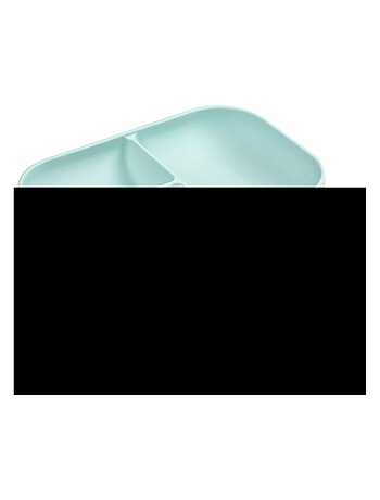 Coffret assiette à compartiments et cuillère bleu