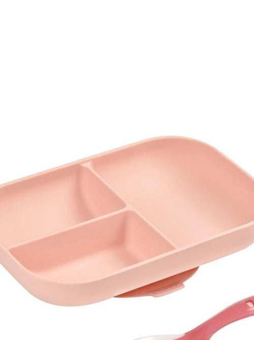 Coffret assiette à compartiments et cuillère rose - Kiabi Coffret assiette à compartiments et cuillère rose - Kiabi