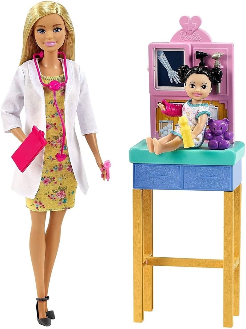 Coffret Barbie Poupée Docteur Pédiatrie - Mattel Multicolore - Kiabi