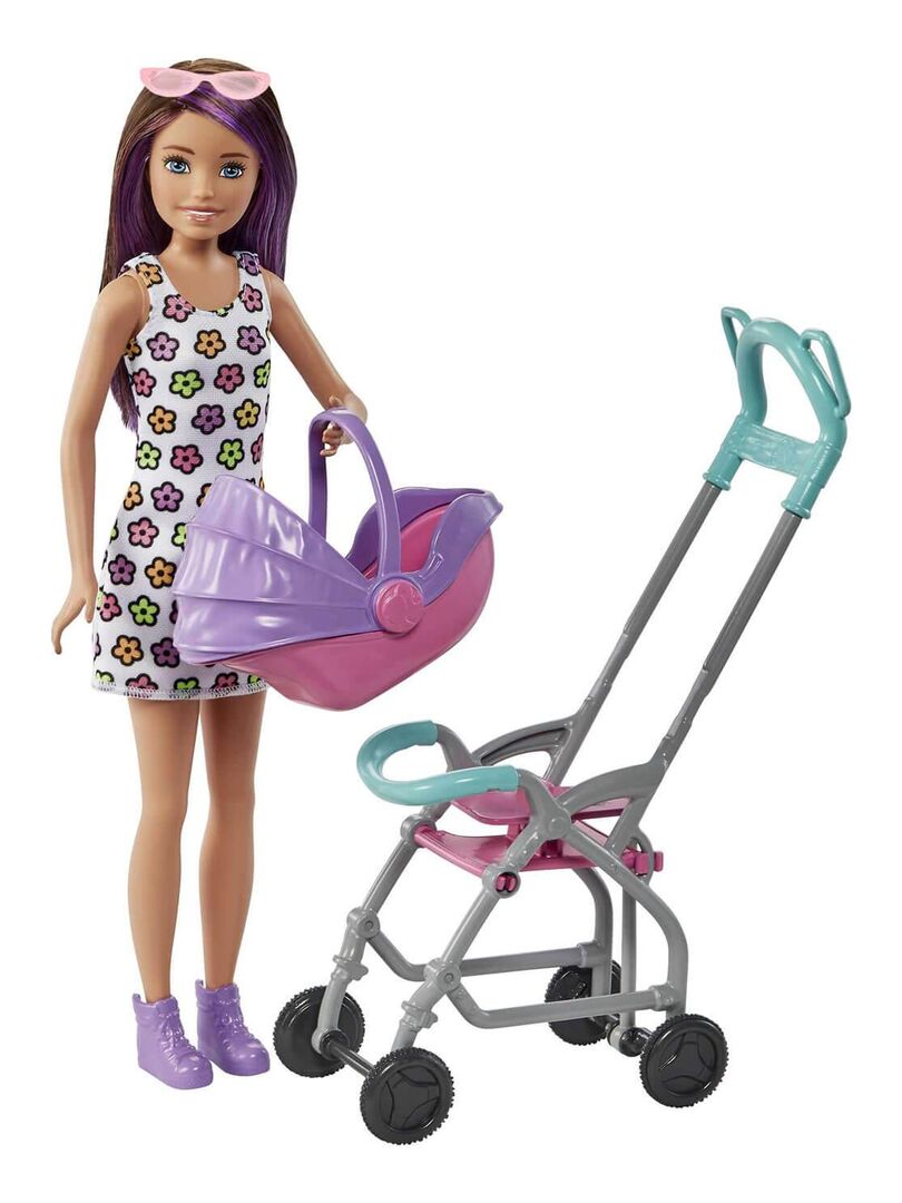 Coffret de jeu poupée Barbie ​Skipper avec chaise haute et bébé