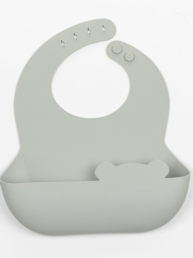 Coffret bavoirs 2 en 1 Gris - Kiabi