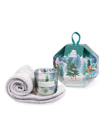 Coffret bougie et chaussettes sapin de Noël