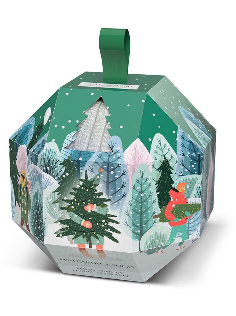 Coffret bougie et chaussettes sapin de Noël Vert - Kiabi