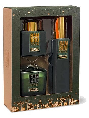 Coffret bougie parfumée pin d'hiver et bois de cèdre