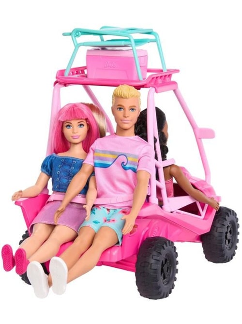 Coffret buggy détective - mattel - barbie - 4 poupées - accessoires plage - rose vif - Kiabi