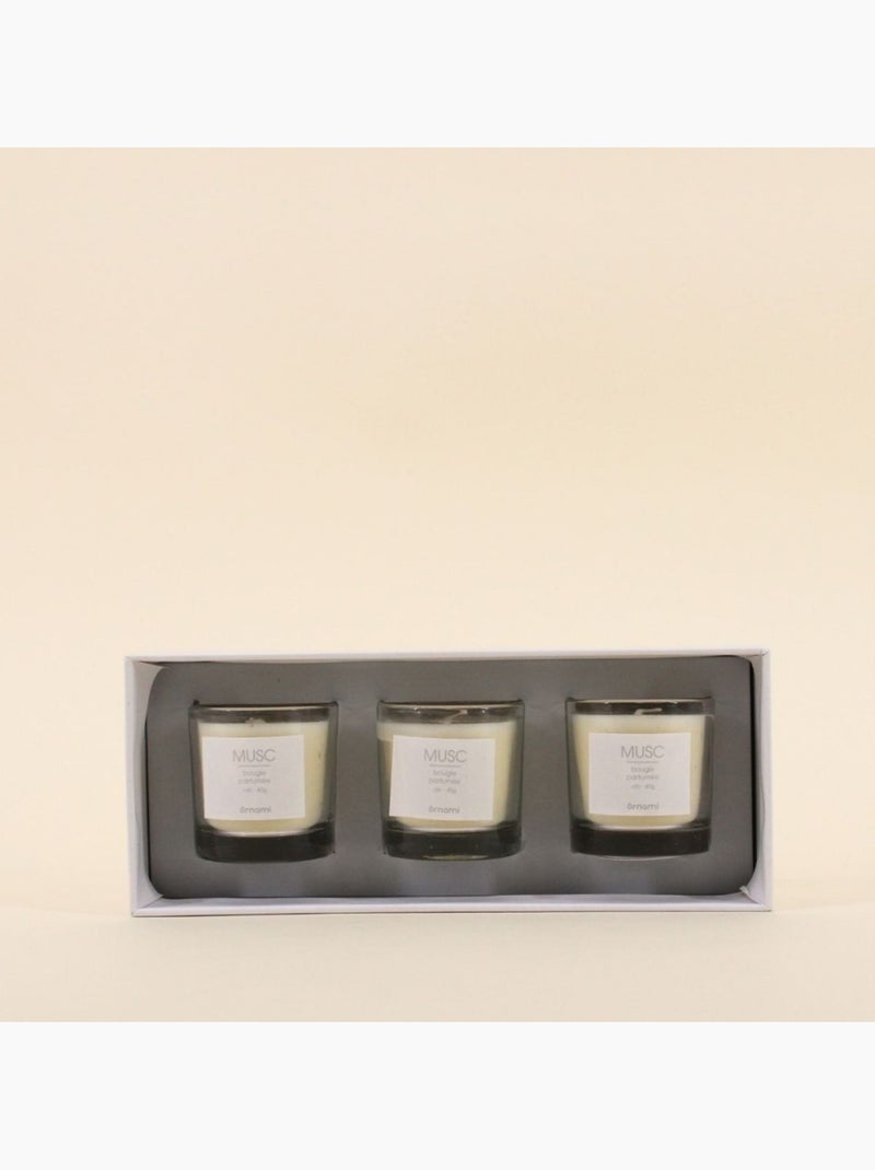 Coffret cadeau 3 bougies votives parfumées Gris - Kiabi