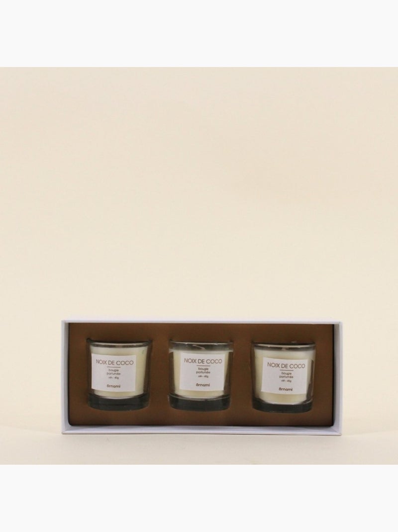 Coffret cadeau 3 bougies votives parfumées Marron - Kiabi
