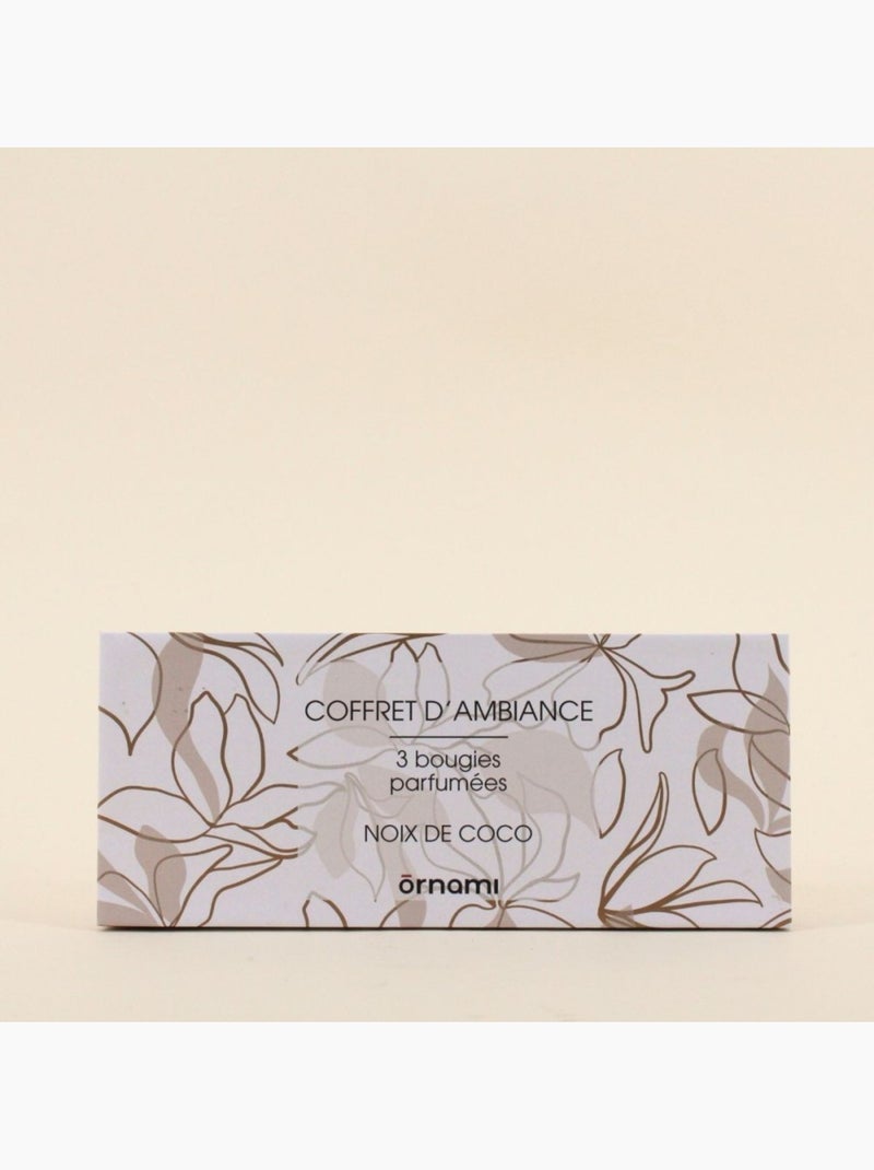 Coffret cadeau 3 bougies votives parfumées Marron - Kiabi