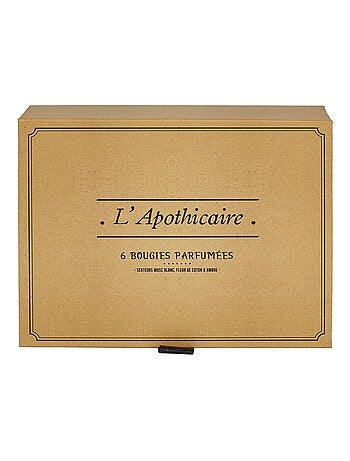 Coffret cadeau 6 bougies parfumées Apothicaire