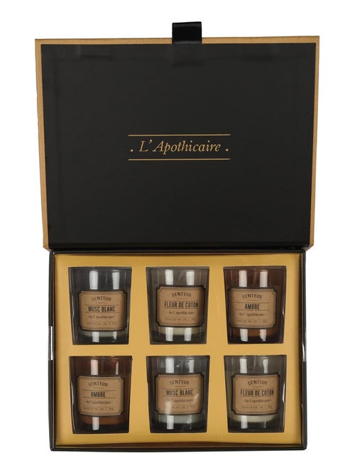Coffret cadeau 6 bougies parfumées Apothicaire - Kiabi