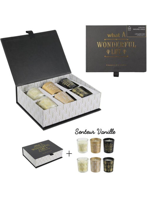 Coffret cadeau 6 bougies parfumées What a Wonderful Life - Kiabi