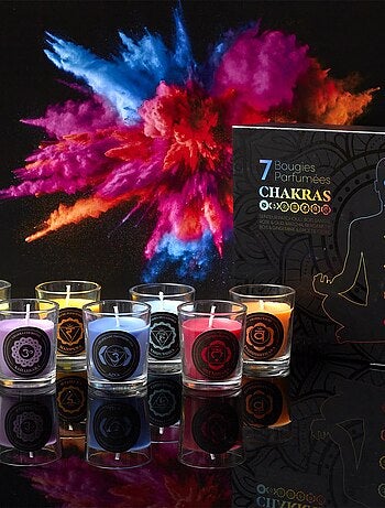 Coffret cadeau 7 bougies parfumées Chakra