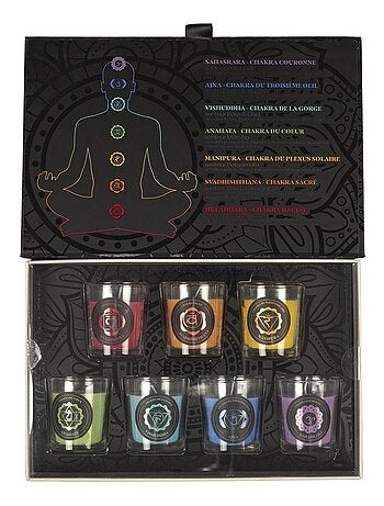 Coffret cadeau 7 bougies parfumées Chakra