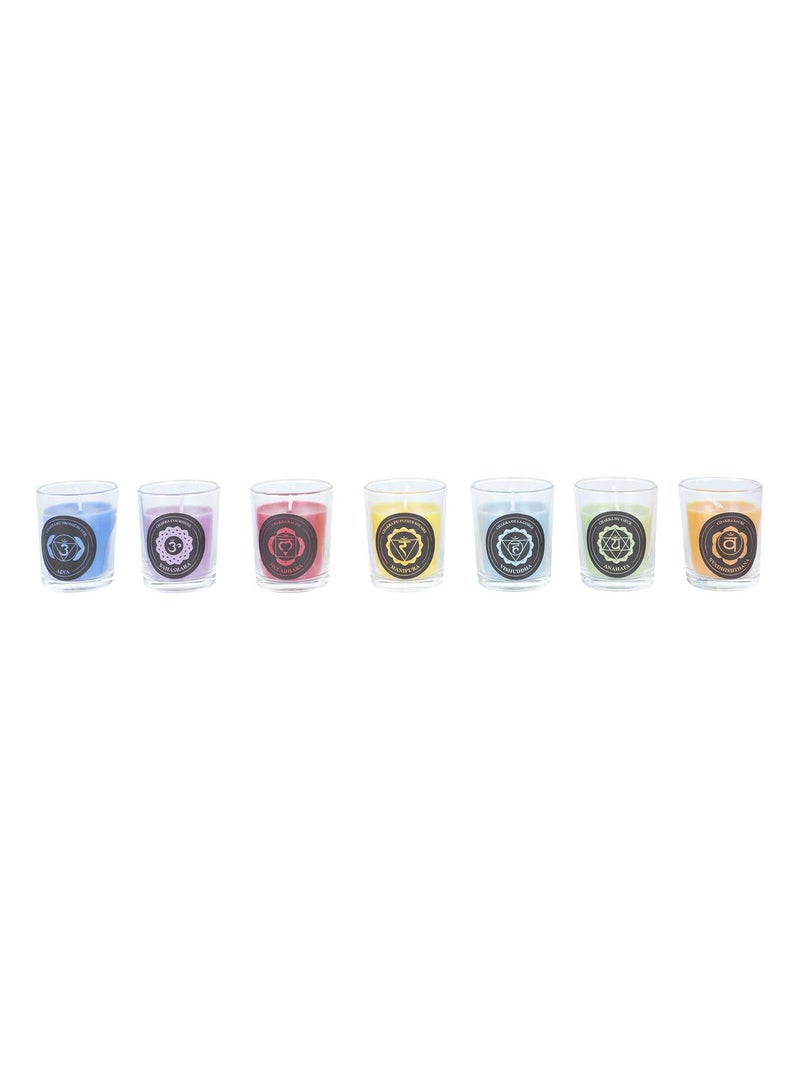 Coffret cadeau 7 bougies parfumées Chakra Multicolore - Kiabi