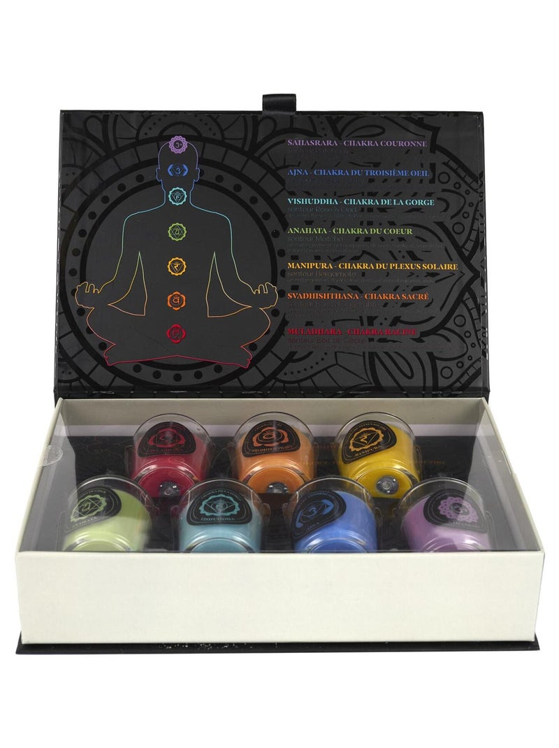 Coffret cadeau 7 bougies parfumées Chakra Multicolore - Kiabi