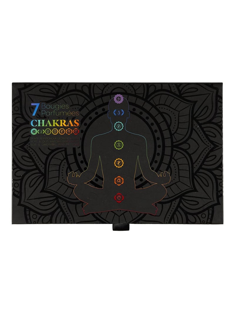 Coffret cadeau 7 bougies parfumées Chakra Multicolore - Kiabi