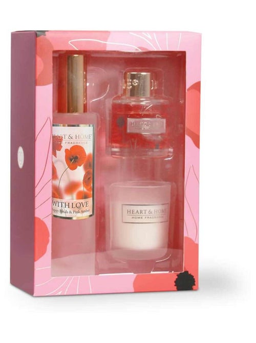 Coffret cadeau amour - bougie, parfum et diffuseur - Kiabi