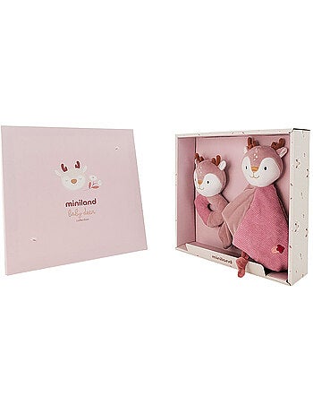 Coffret Cadeau Bébé Cerf Avec Doudou Et Hochet Miniland