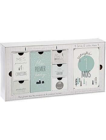 Coffret cadeau de naissance avec 12 cartes MON PREMIER